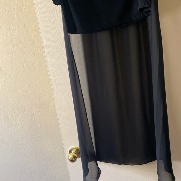 Black Chiffon Maxi Skirt with Mini Underneath - Picture 3 of 3